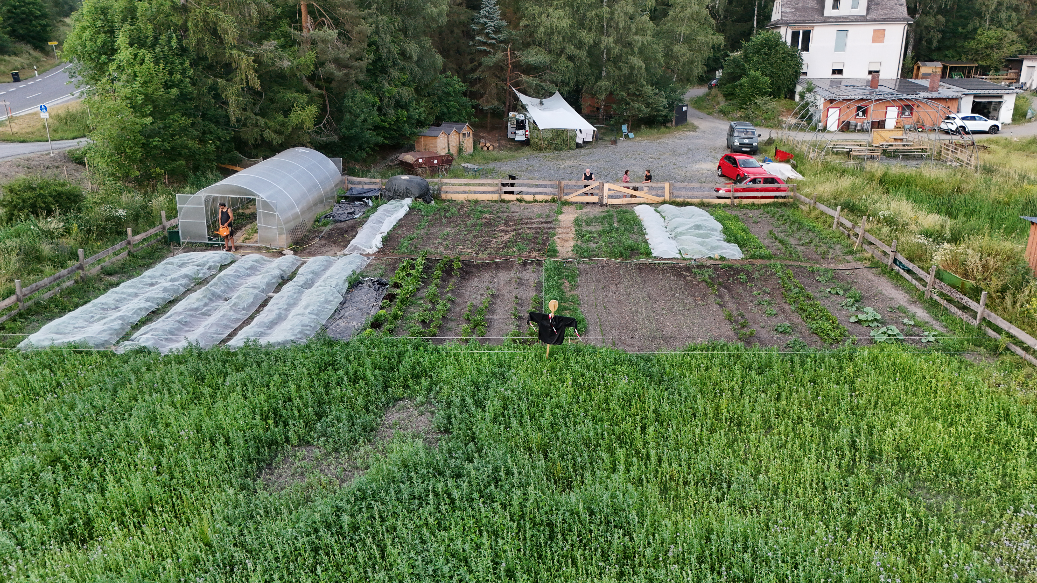 Dieselbe Fläche als angelegter Garten, von oben